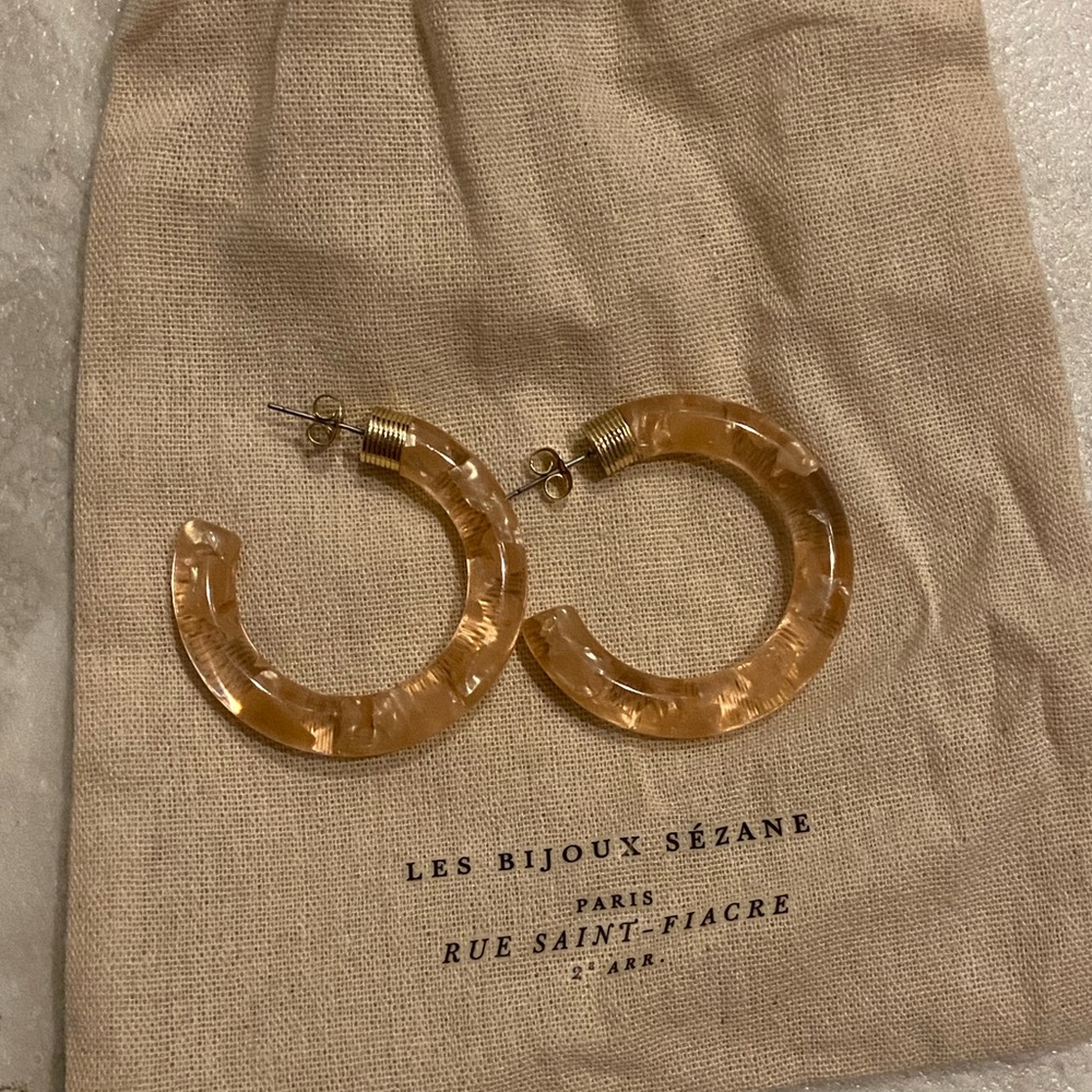 ✨ Sezane Avril Earrings in Light Pink Clear